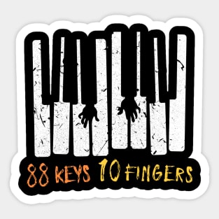 Funny 88 Keys 10 Fingers Piano Sticker